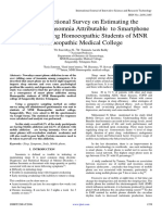 A Cross Sectional Survey On Estimating The Prevalence of Insomnia Attributable To Smartphone Addiction Among Homoeopathic Students of MNR Homoeopathic Medical College