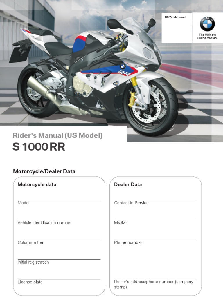 2014 BMW S1000R OWNERS MANUAL PDF visual data 6