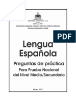 Lengua Española - Preguntas de práctica para prueba nacional de nivel medio/secundario de República Dominicana