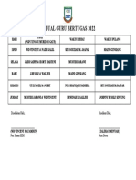 Jadual Guru Bertugas 2022