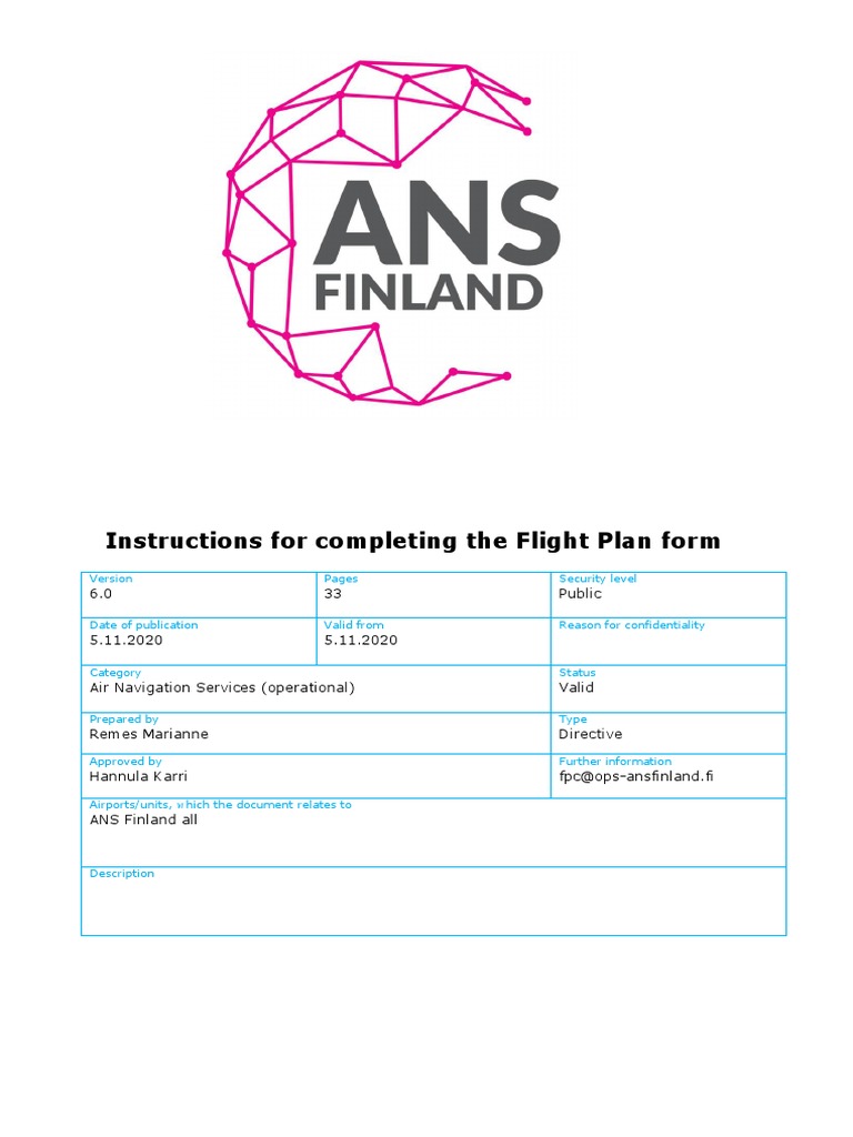 Flight Plan Form Completion Guide | PDF | Instrument Flight Rules ...