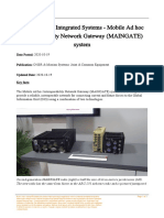 Networks and Integrated Systems - Mobile Ad Hoc Interoperability Network Gateway (MAINGATE) System