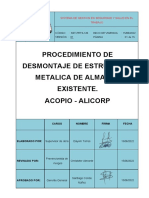 Pets - Desmontaje de Almacen Metalico Temporal de Acopio - Alicorp