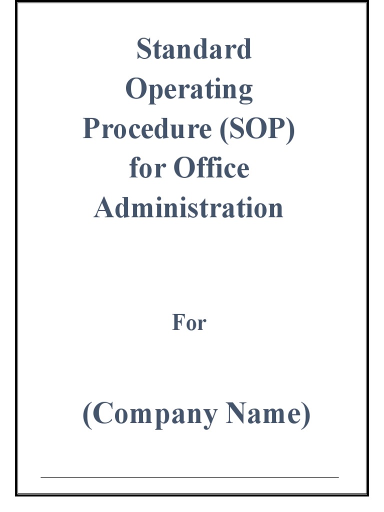 Standard Operating Procedure of Office Administration | PDF