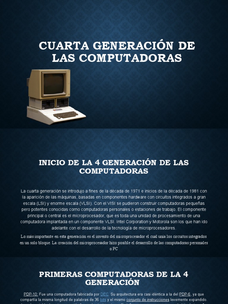 Características de la Cuarta Generación de Computadoras | PDF ...