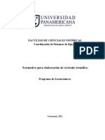 Normativa para Artículo Científico Licenciaturas (1er Ciclo 2022)