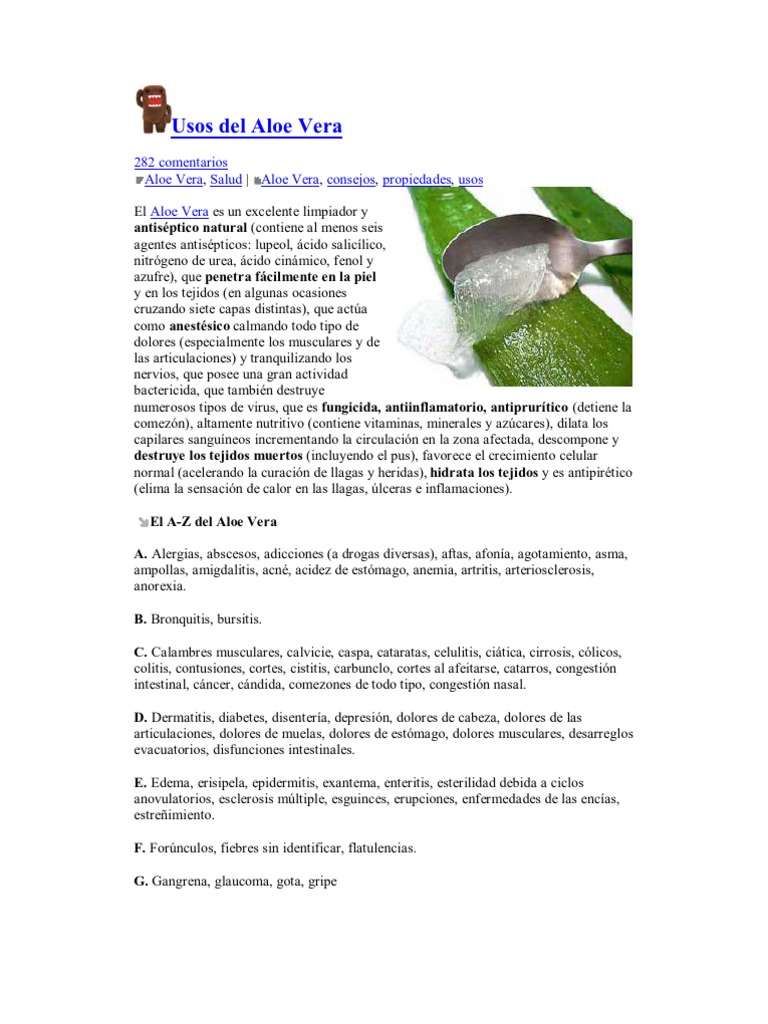 Usos Del Aloe Vera Allergy Burn