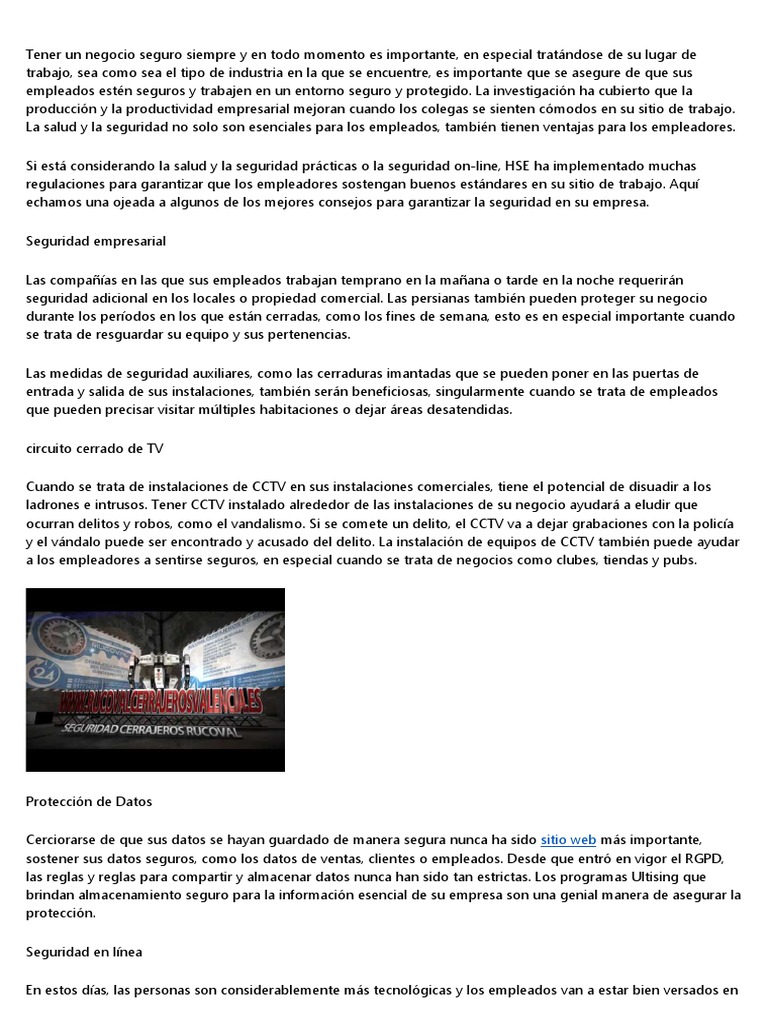172223consejos para Incrementar La de Seguridad de Su Hogar | PDF ...