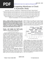 Evolution of Computing Mainframe To Cloud A Systematic Study