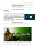 Water Requirement of Crops Study Notes For Civil Engineering PDF