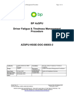 BP Azspu Driver Fatigue & Tiredness Management Procedure