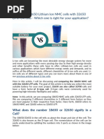 Comparing 18650 Lithium Ion NMC Cells With 32650 Lifepo4 Cells - Which One Is Right For Your Application?