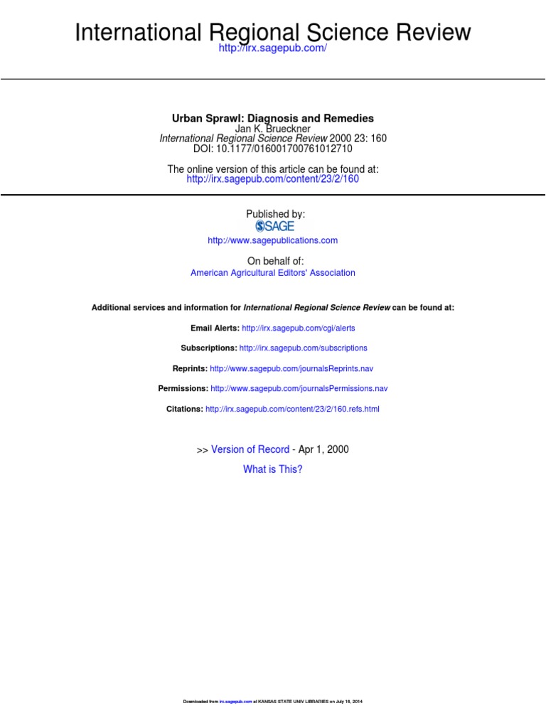Urban Sprawl: Causes and Solutions | PDF | Urban Sprawl | Taxes