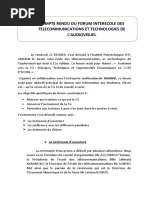 COMPTE RENDU DU FORUM