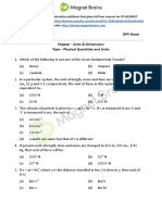 IIT-JEE Physics - Units & Dimensions - Physical Quantities and Units DPP 