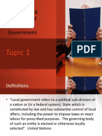 Theories and Definition of Local Government: Topic 1