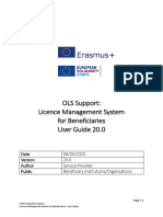 OLS Support: Licence Management System For Beneficiaries User Guide 20.0