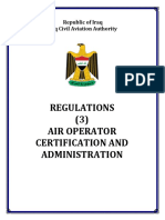 Iraq Air Operator Certification Regulations