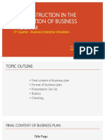 Final Instruction in The Finalization of Business Program: 3 Quarter - Business Enterprise Simulation