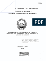 Facultad de Economia Escuela Profesional de Economia: Universidad Nacional DE San Agustin