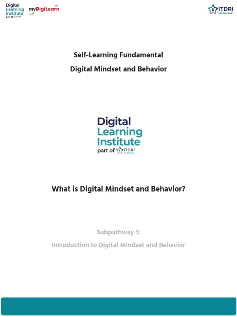 What Is Digital Mindset Behavior Pdf