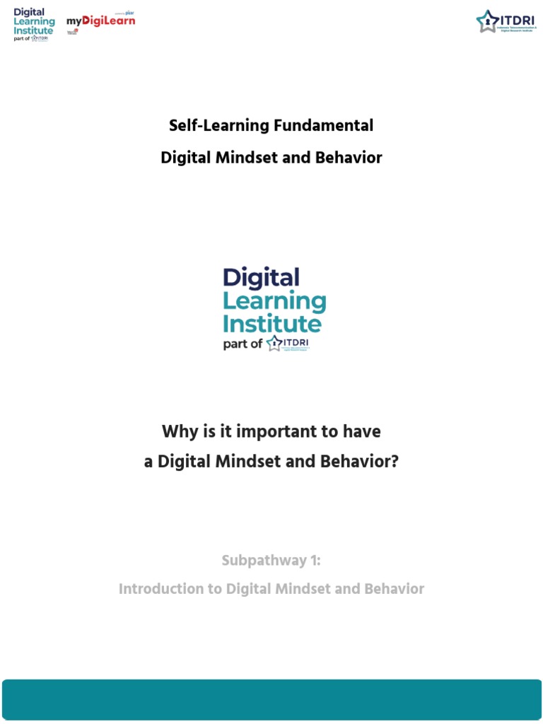 Why Is It Important To Have A Digital Mindset And Behavior PDF