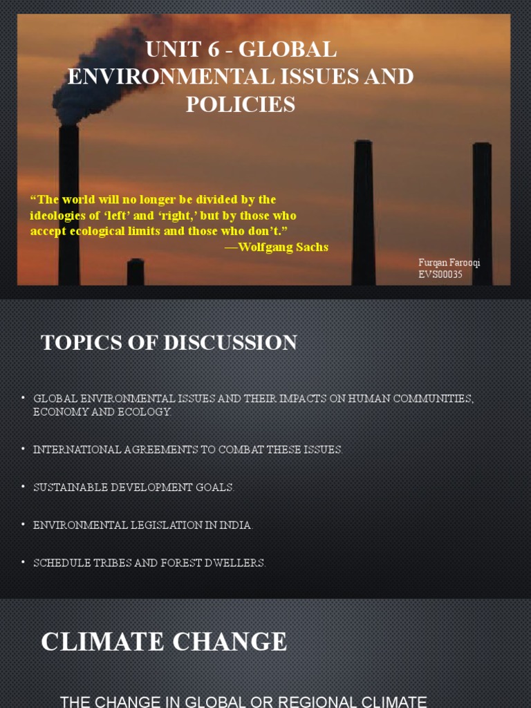 Global Environmental Issues Overview | PDF | United Nations Framework ...