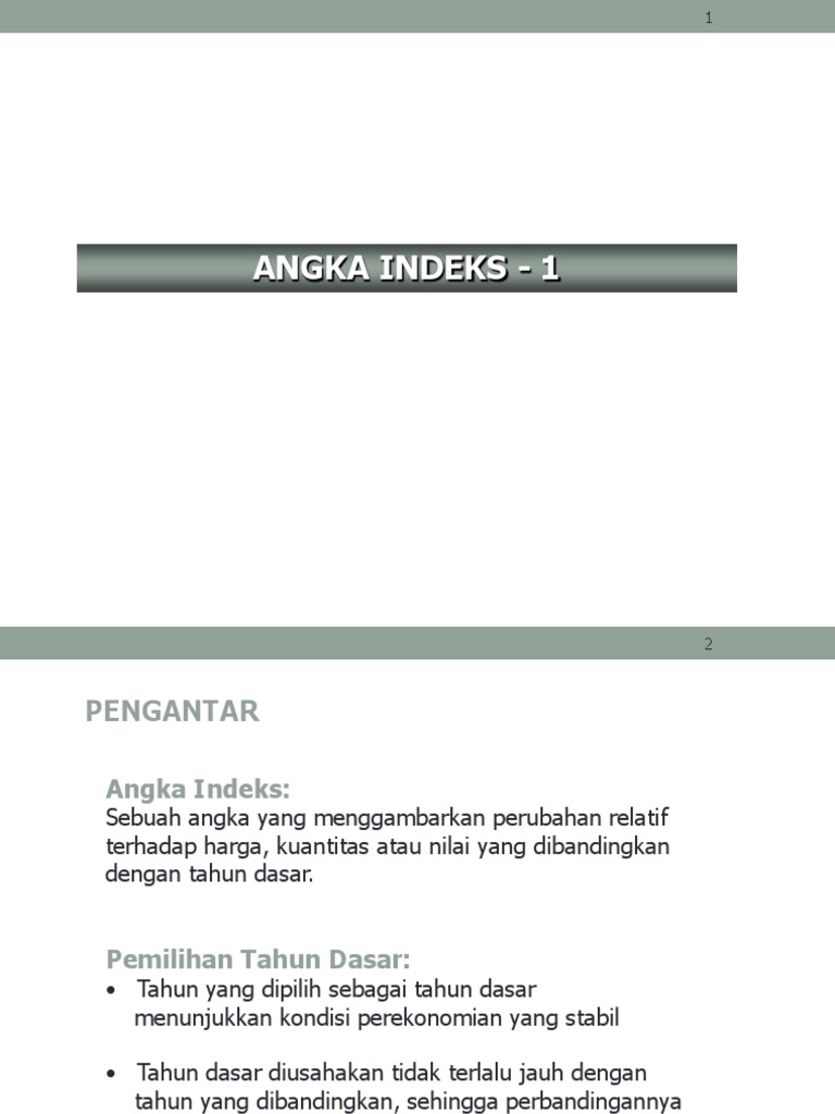 Rumus dan Contoh Angka Indeks Ekonomi | PDF | Metode & Bahan Ajar