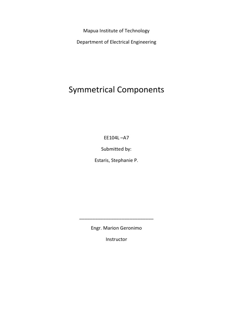 Symmetrical Components | PDF