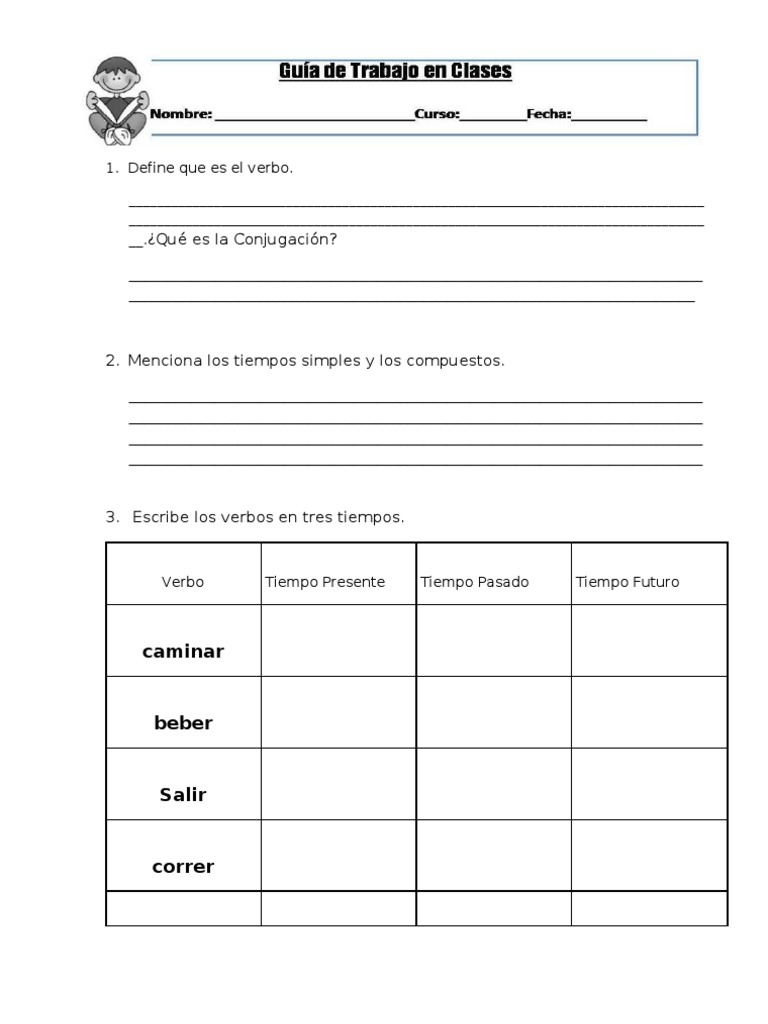Actividades y Ejercicios de Verbos | PDF | Verbo | Sintaxis