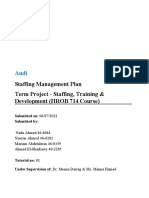 Staffing Management Plan Term Project - Staffing, Training & Development (HROB 714 Course)