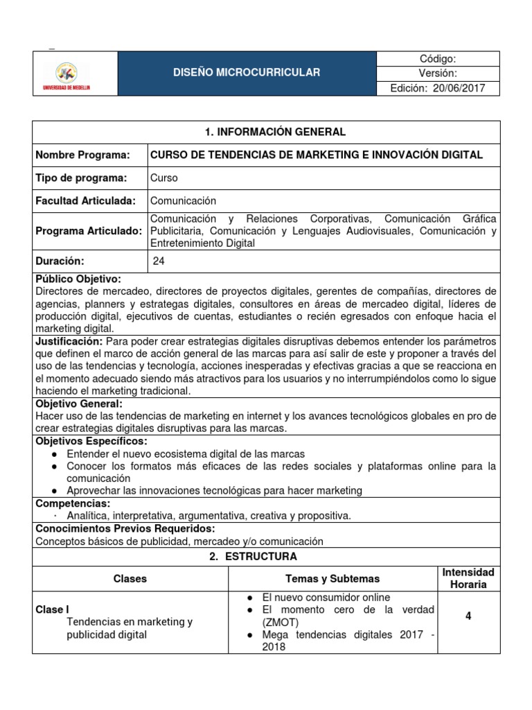 Curso de Marketing Digital e Innovación | PDF | Marketing | Publicidad