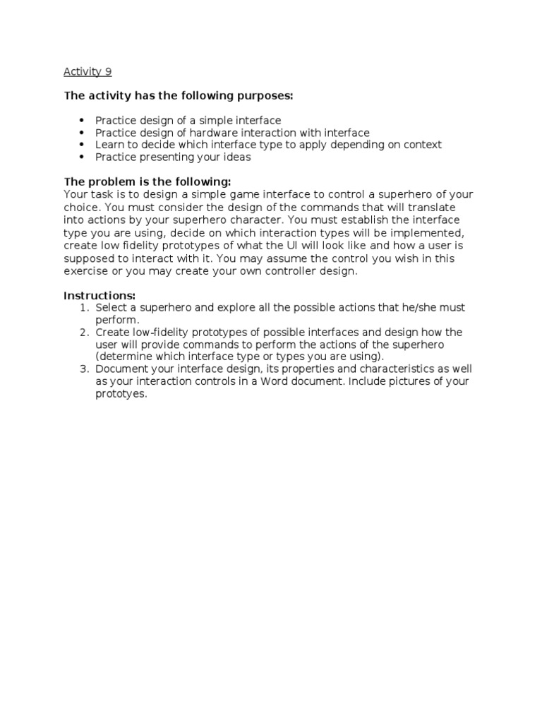 The Activity Has The Following Purposes | PDF