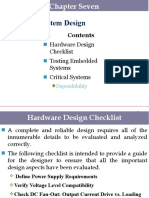 Reliable System Design: Hardware Design Checklist Testing Embedded Systems Critical Systems