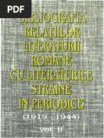 Bibliografia Relatiilor Literaturii Romane Cu Literaturile Straine in Periodice (1919 - 1944) Vol.ii