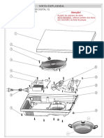 Fogão de indução digital Fischer 1Q vista explodida e lista de peças