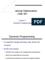 Combinatorial Optimization CSE 301: Dynamic Programming
