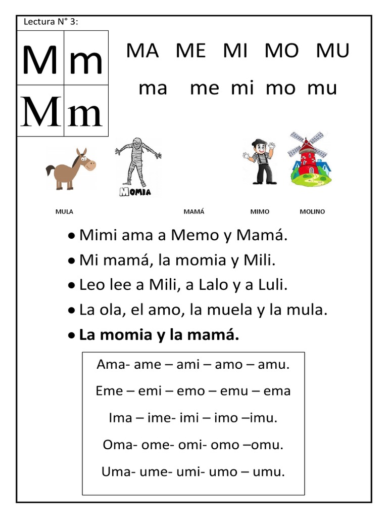 Lectura de sílabas con M | PDF