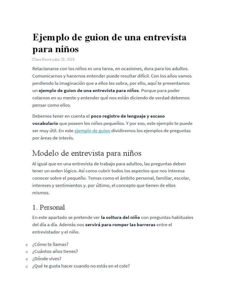 Ejemplo de Guion de Una Entrevista
