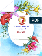 Summer Holiday Homework: Class VIII