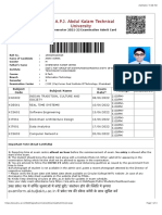 Dr. A.P.J. Abdul Kalam Technical University: Even Semester 2021-22 Examination Admit Card