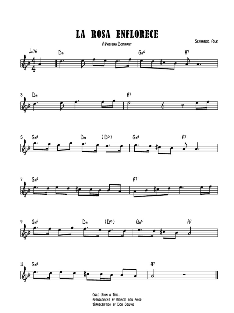 La Rosa Enflorece Lead Sheet PDF