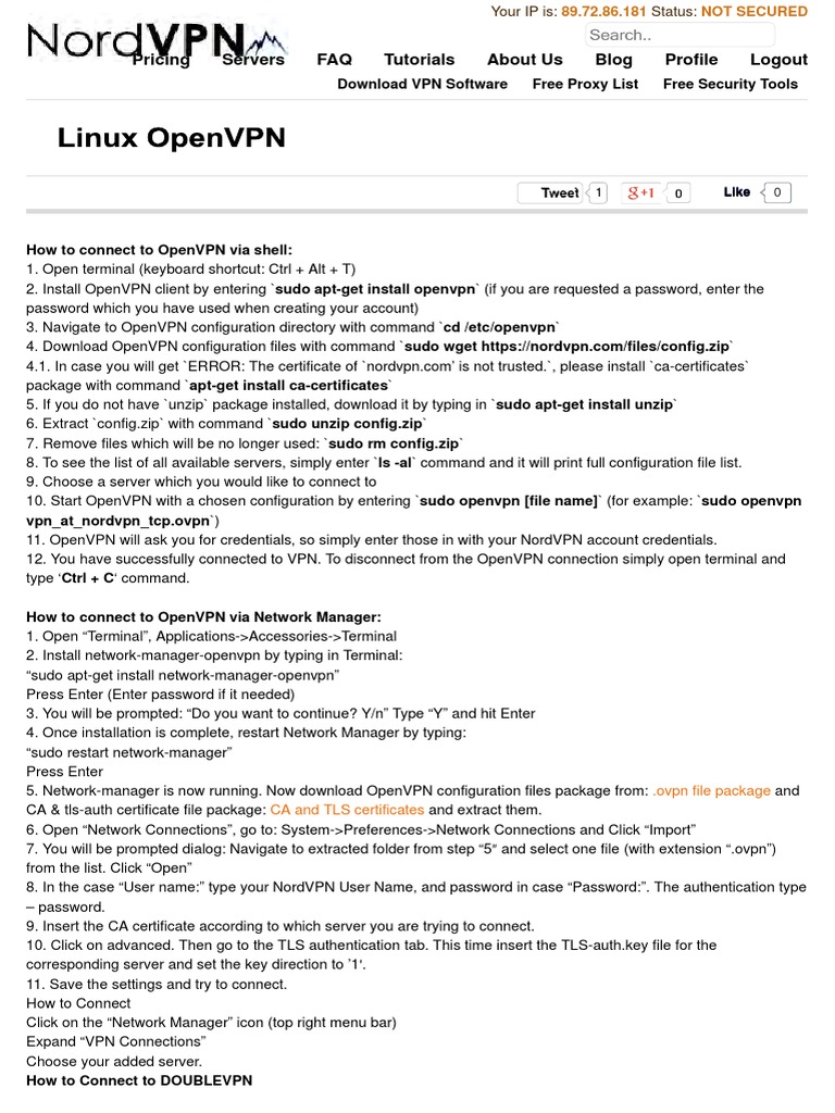 OpenVPN Setup Guide for NordVPN | PDF | Computing | Information Age