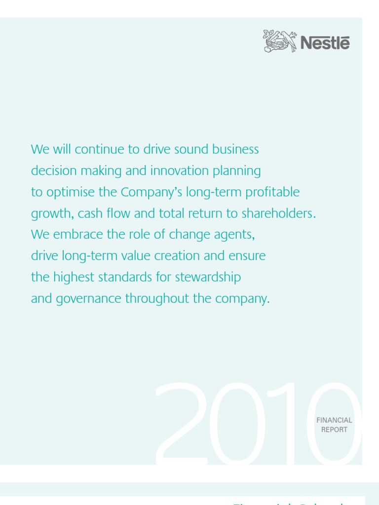 NESTLE Financial Report (218KB) | PDF | Fair Value | Goodwill (Accounting)