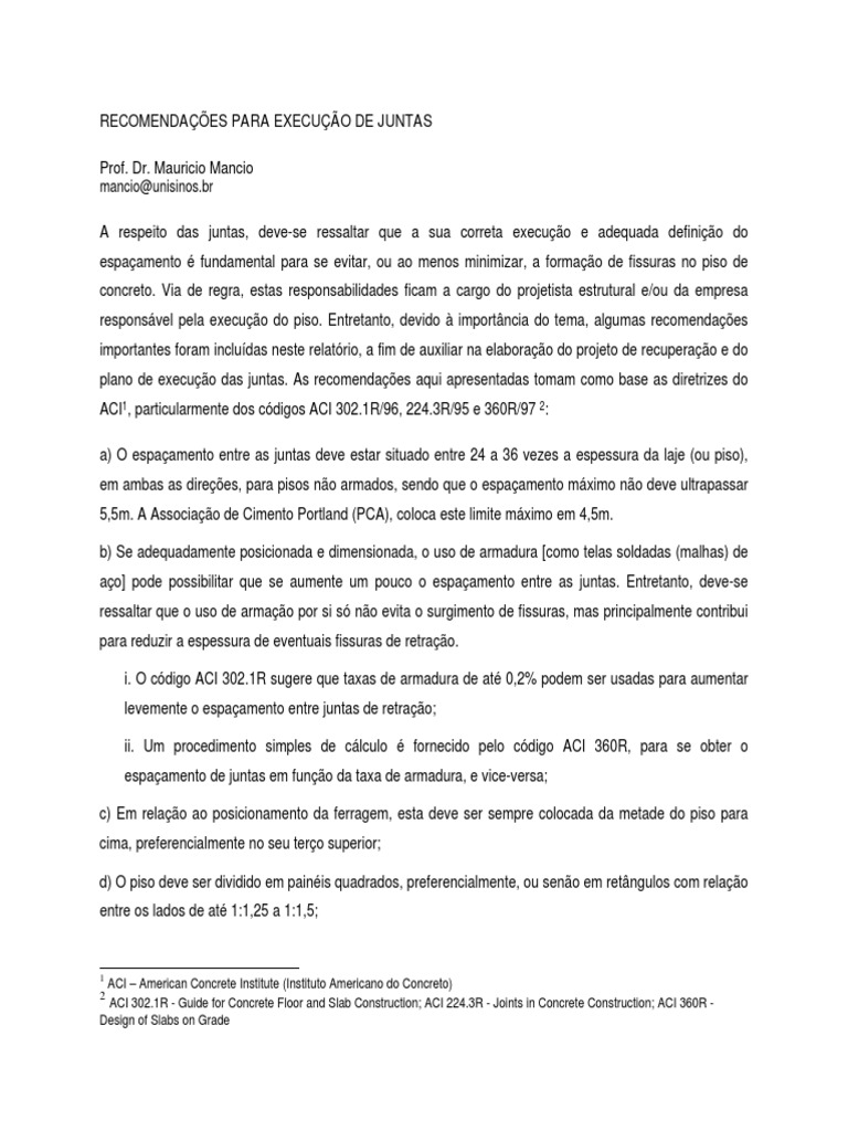 Execução Eficiente de Juntas em Concreto | PDF | Concreto