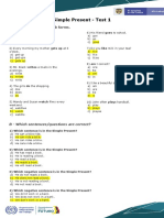 Simple Present - Test 1: A - Put in The Correct Verb Forms