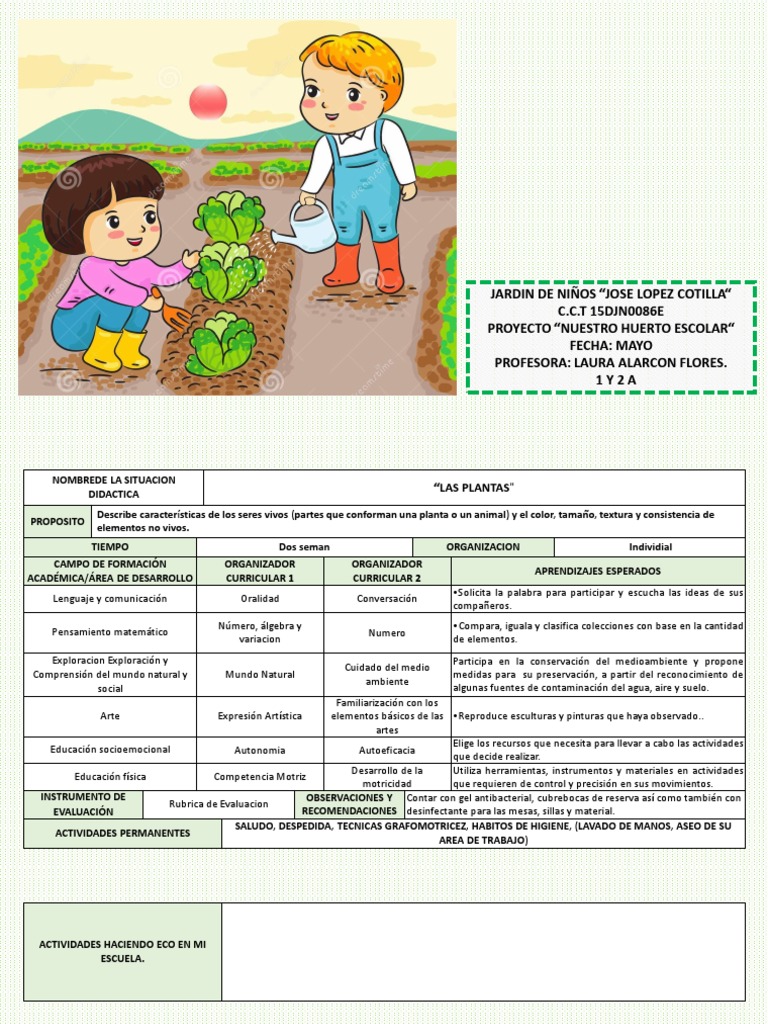 Plan Huerto | PDF | Evaluación | Vegetales, image size:768x1024