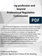 Teaching Profession and Beyond: Professional Regulation Commission