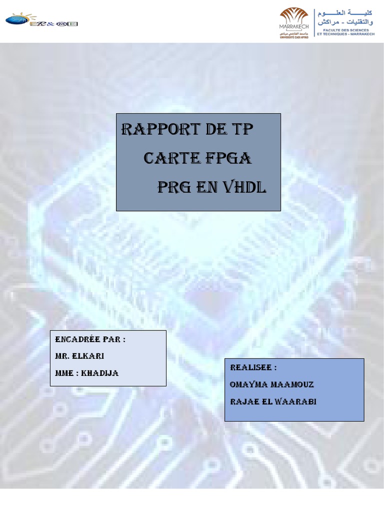 Systèmes Numériques en VHDL: Rapport TP | PDF | VHDL | Programmation ...