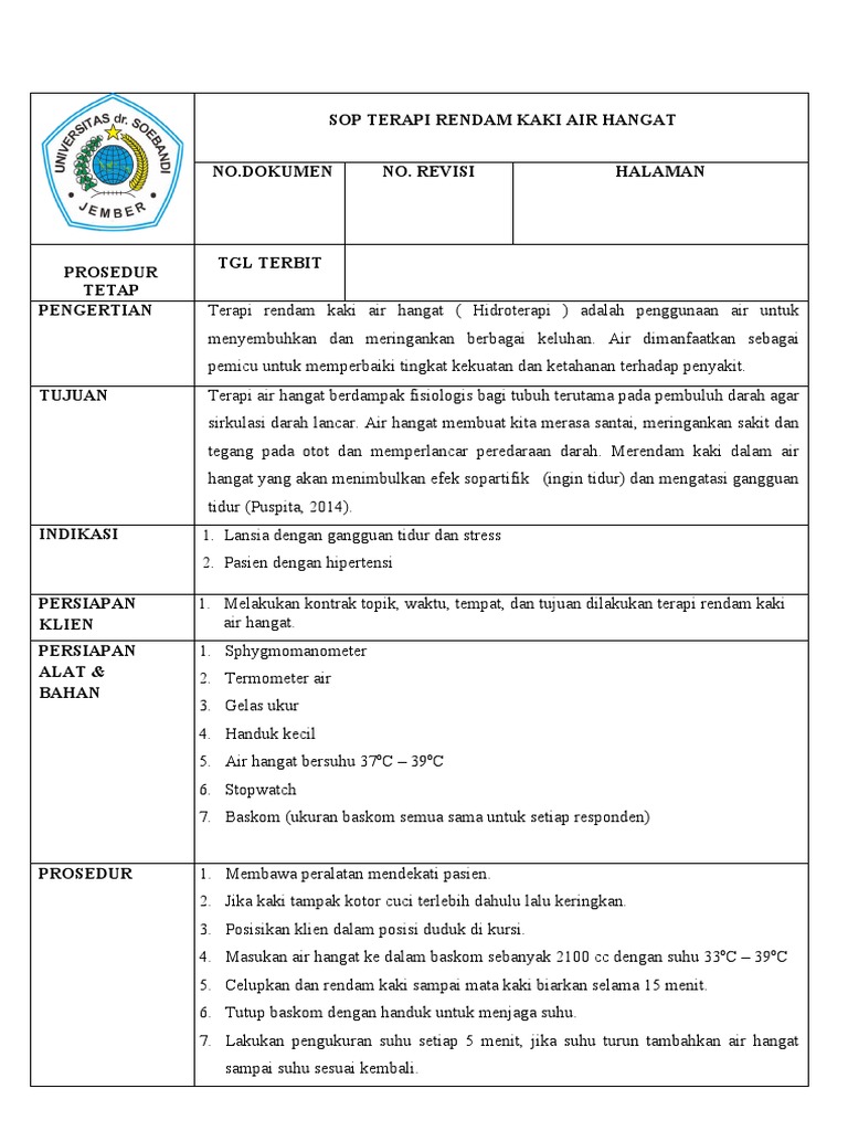 Sop Rendam Kaki Air Hangat | PDF